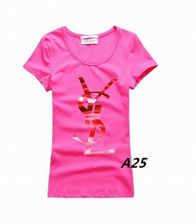 YSL short round collar T woman S-XL-224